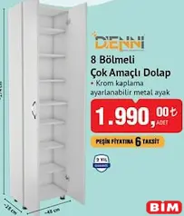 DENNİ 8 BÖLMELİ ÇOK AMAÇLI DOLAP